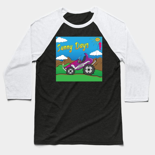 Sunny Days Purple Offroad 4x4 Rock Crawler Truck Baseball T-Shirt by Dad n Son Designs